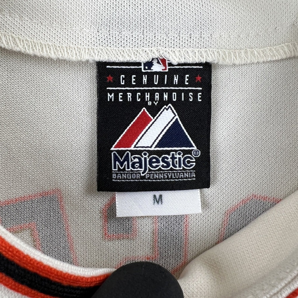 Majestic Buster Posey 28 San Francisco Giants Jersey M Cream Stitched Kids MLB - Picture 5 of 11